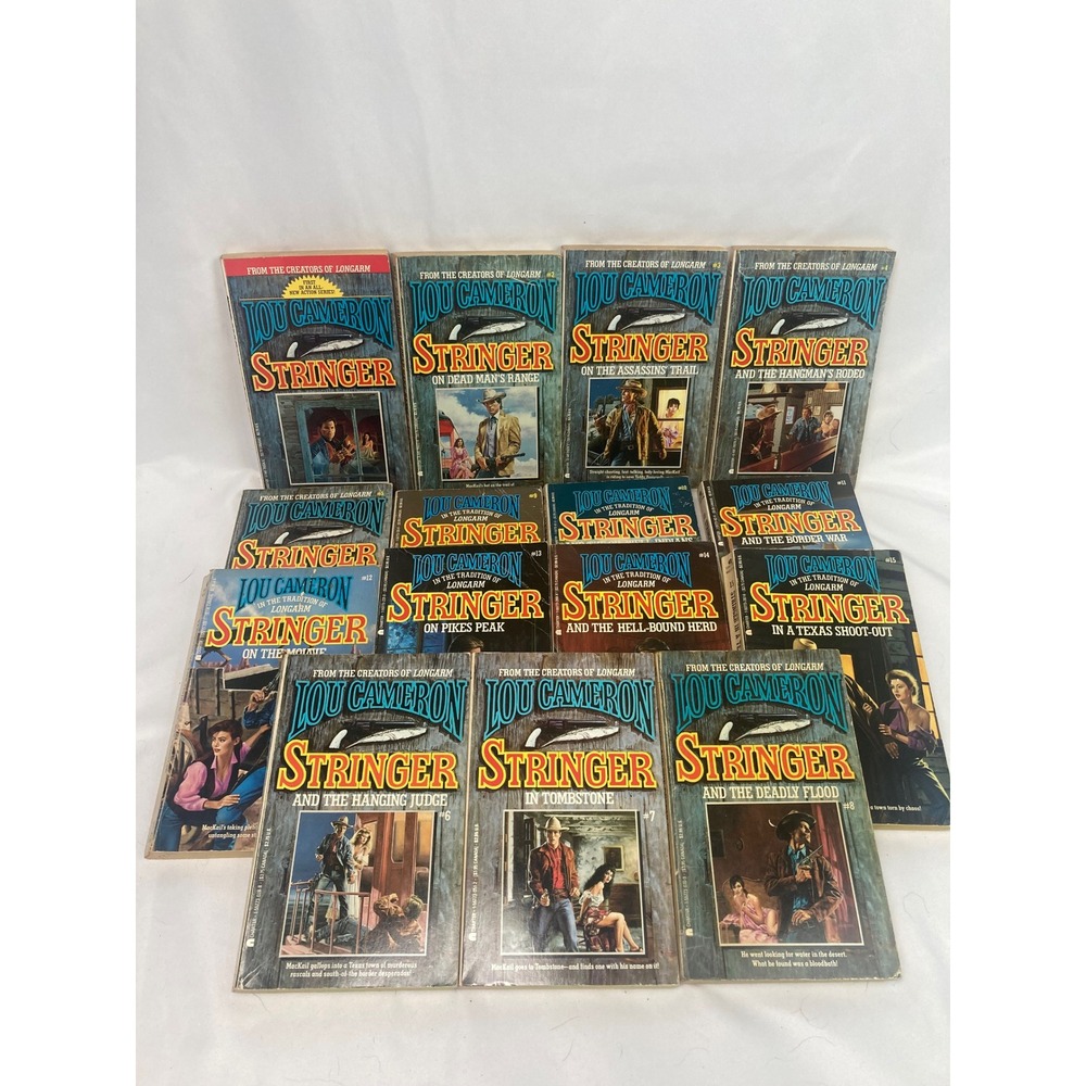 Lou Cameron Stringer Western Paperback Complete Series Lot 1-15 Longarm